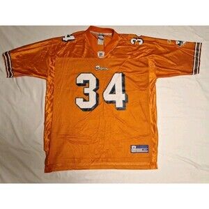 Vintage Miami Dolphins Ricky Williams #34 Reebok Football Orange Jersey Size XL